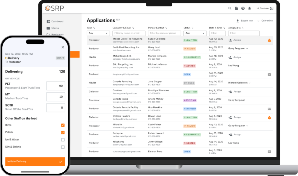 Image of esrp application in mobile and laptop view