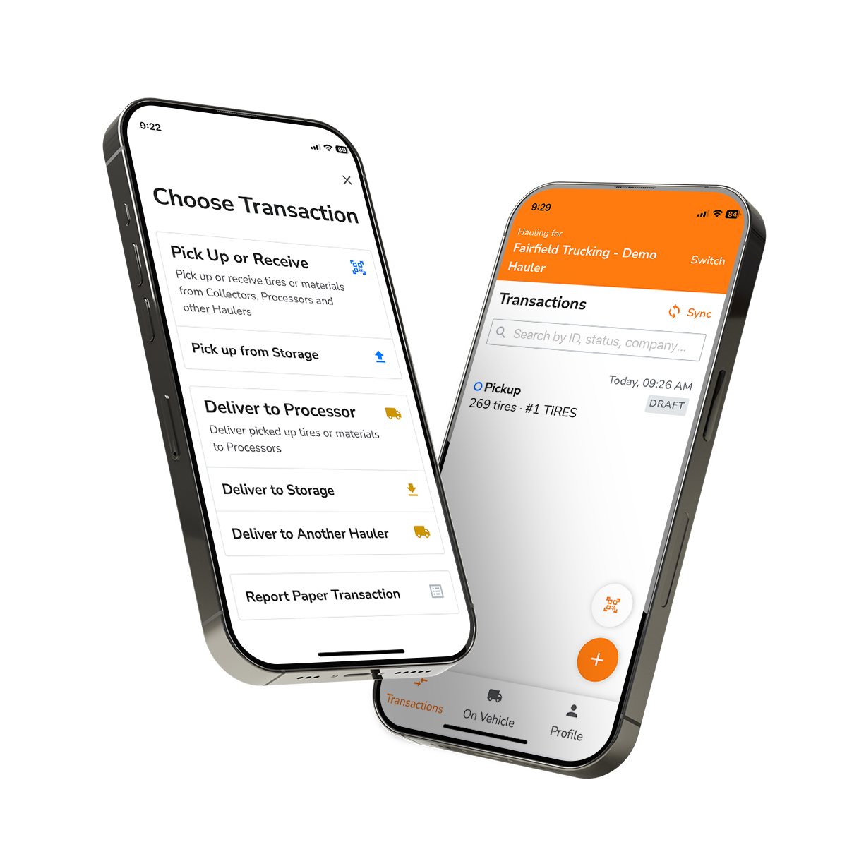 two mobile images of eSRP application